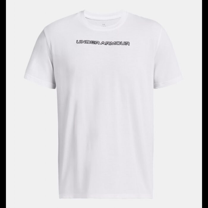 ⁦Under Armour Men's UA Heavyweight Logo Overlay Embroidered Short Sleeve⁩ - الصورة ⁦3⁩