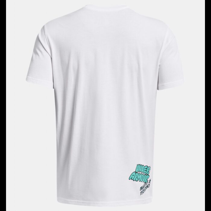 ⁦Under Armour Men's UA Heavyweight Logo Overlay Embroidered Short Sleeve⁩ - الصورة ⁦4⁩