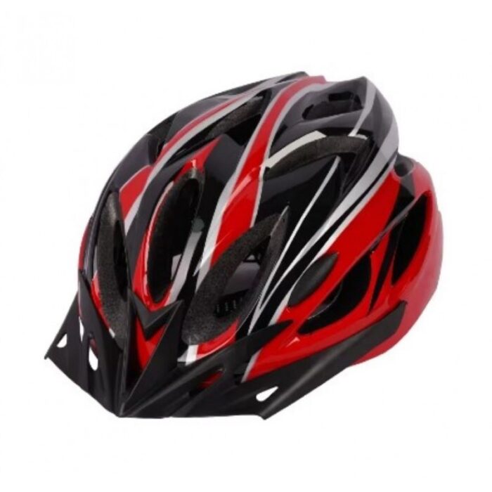 ⁦خوذة أمان لركوب الدراجات خفيفة الوزن مع بطانة داخلية مريحة للرجال والنساء ، قابلة للتعديل لون أسود مع أحمر⁩ - الصورة ⁦2⁩