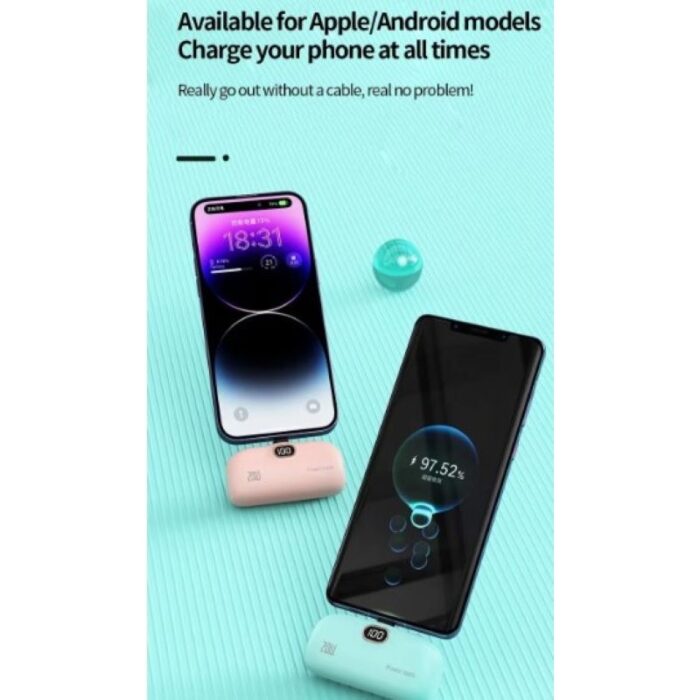 ⁦باور بانك تايب سي Type C مع شاشة   محمول صغير وعصري  - شحن سريع - سعة 5000 ميلي أمبير- يتوافق مع الايفون والاندرويد والايباد من النوع Type C⁩ - الصورة ⁦3⁩