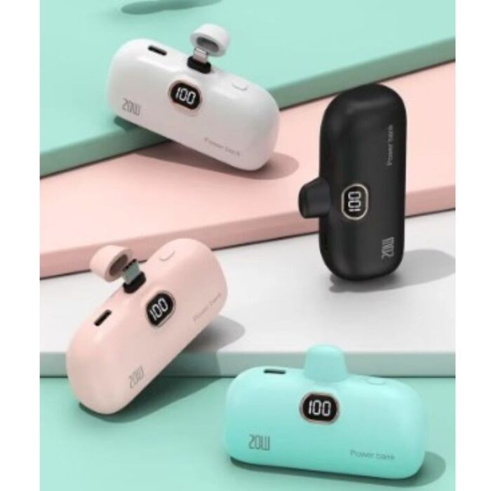 ⁦باور بانك تايب سي Type C مع شاشة   محمول صغير وعصري  - شحن سريع - سعة 5000 ميلي أمبير- يتوافق مع الايفون والاندرويد والايباد من النوع Type C⁩ - الصورة ⁦6⁩