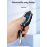 باور بانك  تايب سي على شكل ميدالية مفاتيح مزود طاقة - محمول حجم صغير وخفيف الوزن - سعة 2000 ميلي أمبير - لون أسود/ زهري - حصريًا في مارت