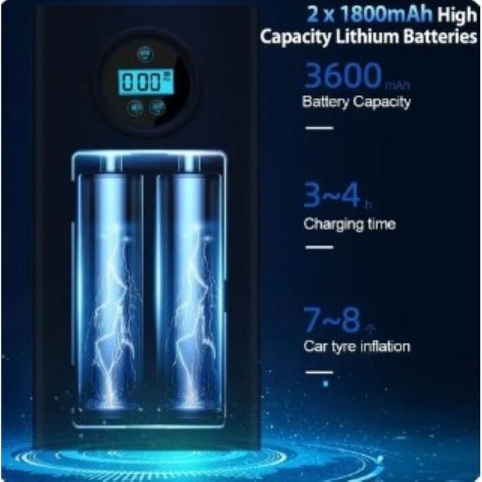 ⁦مضخة هواء منفاخ إلكتروني محمول لإطارات السيارة والدراجات - حجم مناسب لليد⁩ - الصورة ⁦6⁩