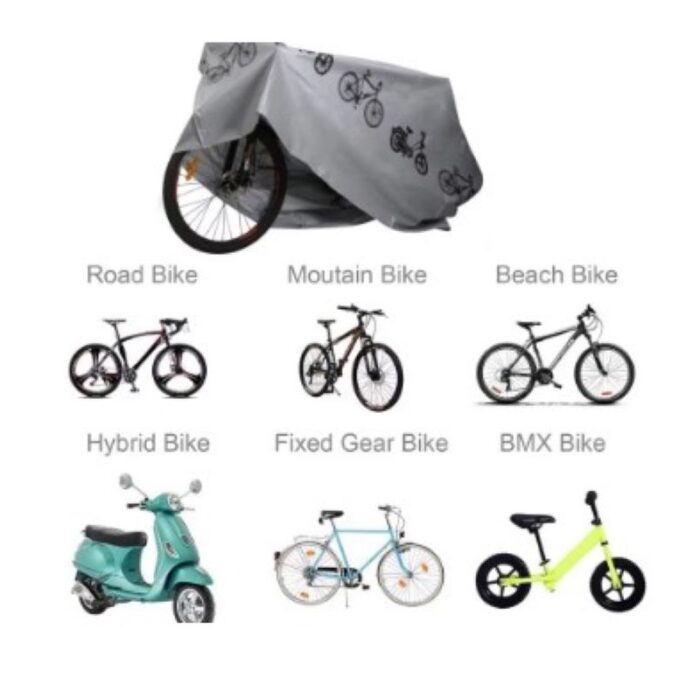 ⁦غطاء للدراجات الهوائية والنارية - مقاوم للماء - مصنوع من البوليستر - حماية من الشمس والغبار لون أسود  100*200 سم⁩ - الصورة ⁦4⁩