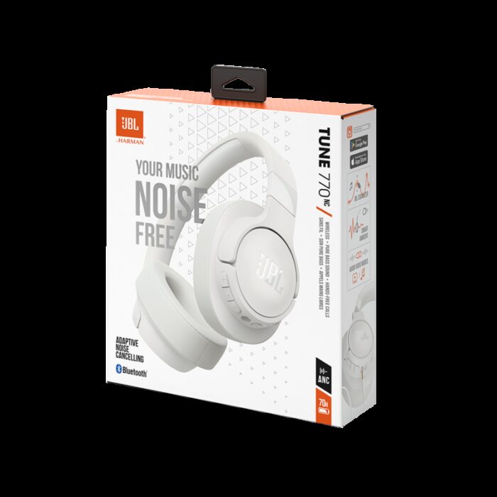 ⁦JBL T770NC Wireless Over-Ear Headphones White-سماعات رأس لاسلكية من جي بي ال لون أبيض⁩ - الصورة ⁦12⁩