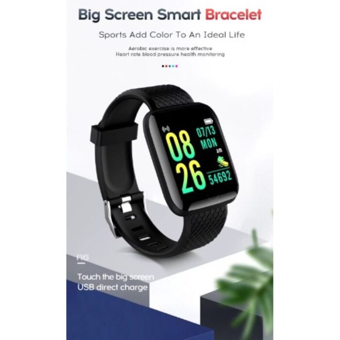 ⁦ساعة ذكية موديل D13 متعددة الوظائف للنساء والرجال والاطفال للرد على المكالمات والتحكم في تشغيل الموسيقى والعديد من الوظائف- لون أسود⁩ - الصورة ⁦2⁩