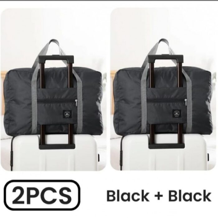 103375669_67dc9dcd5fbc9 حقيبة سفر عدد 2 مصنوع من القماش قابل للطي- `ذات سعة كبيرة وخفيفة الوزن - مثالية لعطلات نهاية الأسبوع أو لاستخدامها للنادي ومناسبة للنساء والرجال- لون اسود - الصورة 1