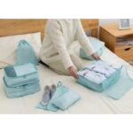 ⁦بكج قطع تخزين الملابس لحقيبة السفر-  عدد 10 مصنوعة من قماش  مقاوم للماء ، ناعم ، مضاد للتجاعيد ومقاوم للإهتراء-  لون رمادي غامق⁩ - الصورة ⁦4⁩