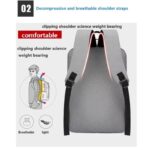 ⁦شنتة لابتوب ظهر للرجال مع مدخل USB ومقاومة لرذاذ الماء  وخفيفة الوزن - مناسبة للابتوب حجم 15.6 بوصة - لون أسود مع سكني - ماركة CHREPOE⁩ - الصورة ⁦3⁩