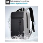 ⁦شنتة لابتوب ظهر للرجال مع مدخل USB ومقاومة لرذاذ الماء  وخفيفة الوزن - مناسبة للابتوب حجم 15.6 بوصة - لون أسود مع سكني - ماركة CHREPOE⁩ - الصورة ⁦5⁩