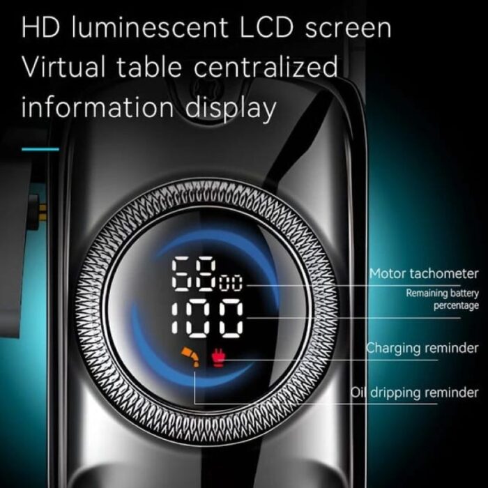 ⁦ماكينة حلاقة نوع Kemei العالمية ذات جودة ممتازة من الاستانلس ستيل المقاوم للماء - مع شاشة عرض LCD - قابلة للشحن منفذ Type C - موديل KM-2279⁩ - الصورة ⁦6⁩