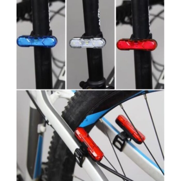 ⁦أضواء خلفية للدراجات  - قابلة لإعادة الشحن - أربع أشكال من الإضاءة- حجم صغير - لون أحمر⁩ - الصورة ⁦2⁩