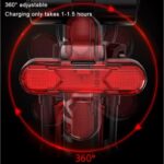 ⁦أضواء خلفية للدراجات  - قابلة لإعادة الشحن - أربع أشكال من الإضاءة- حجم صغير - لون أحمر⁩ - الصورة ⁦3⁩