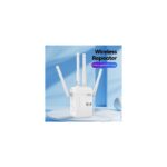 ⁦موسع نطاق Wifi مع 4 أنتينات - مع منفذين LAN - معيار نقل الواي فاي 802.11n - معدل نقل شبكة 5G Wi-Fi يصل الى 300 Mbps - قابس أوروبي-  لون أبيض⁩ - الصورة ⁦5⁩