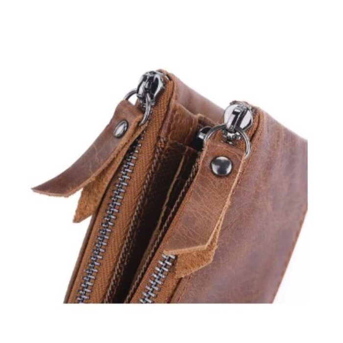 ⁦جزدان  محفظة رجالي أصلي  يتسع للهوية فخم مصنوع من جلد البقر الطبيعي ذات جودة عالية - جيوب متعددة  تتسع لكافة المستلزمات كالبطاقات والنقود  - لون بني⁩ - الصورة ⁦2⁩