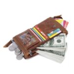 ⁦جزدان  محفظة رجالي أصلي  يتسع للهوية فخم مصنوع من جلد البقر الطبيعي ذات جودة عالية - جيوب متعددة  تتسع لكافة المستلزمات كالبطاقات والنقود  - لون بني⁩ - الصورة ⁦6⁩