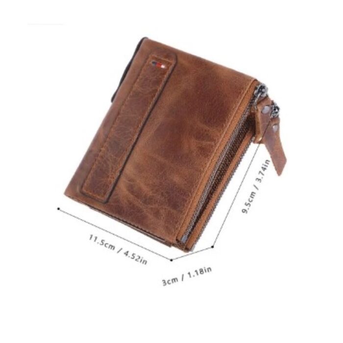 ⁦جزدان  محفظة رجالي أصلي  يتسع للهوية فخم مصنوع من جلد البقر الطبيعي ذات جودة عالية - جيوب متعددة  تتسع لكافة المستلزمات كالبطاقات والنقود  - لون بني⁩ - الصورة ⁦7⁩