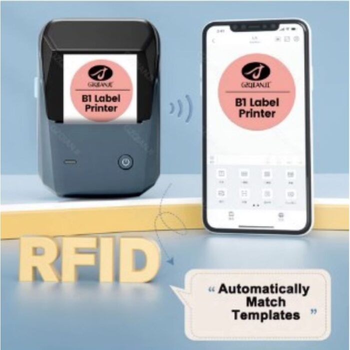 ⁦طابعة باركود حرارية بدون حبر لطباعة ملصقات وباركود- محمولة وتعمل عن طريق البلوتوث عبر الجوال- البطارية 1500 ميلي أمبير- مع رول ورق كهدية -ماركة Niimbot B1⁩ - الصورة ⁦7⁩