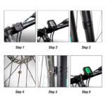 ⁦عداد رقمي للدراجة يقوم بحساب المسافات مع شاشة رقمية LCD وإضاءة خلفية- مقاوم للماء -يتم شحنه بسلك شحن Type C - لون أسود⁩ - الصورة ⁦6⁩