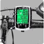 ⁦عداد رقمي للدراجة يقوم بحساب المسافات مع شاشة رقمية LCD وإضاءة خلفية- مقاوم للماء  - يتم شحنه بسلك شحن Type C - لون أبيض⁩ - الصورة ⁦9⁩