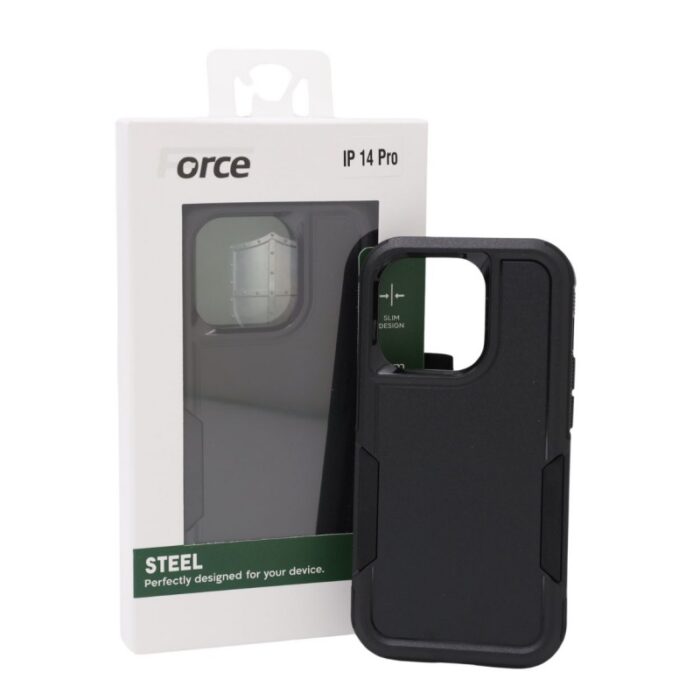 ⁦Force Steel Defender phone cover IPHONE 14 pro -BLACK⁩ - الصورة ⁦6⁩
