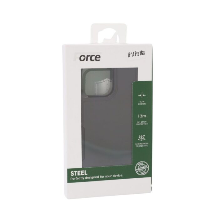 ⁦Force Steel Defender phone cover IPHONE 14 pro max BLACK⁩ - الصورة ⁦5⁩