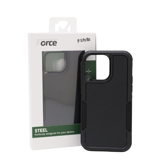 ⁦Force Steel Defender phone cover IPHONE 14 pro max BLACK⁩ - الصورة ⁦6⁩