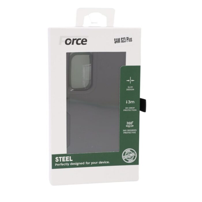 ⁦Force Steel Defender phone cover SAMSUNG S23 PLUS - BLACK⁩ - الصورة ⁦5⁩
