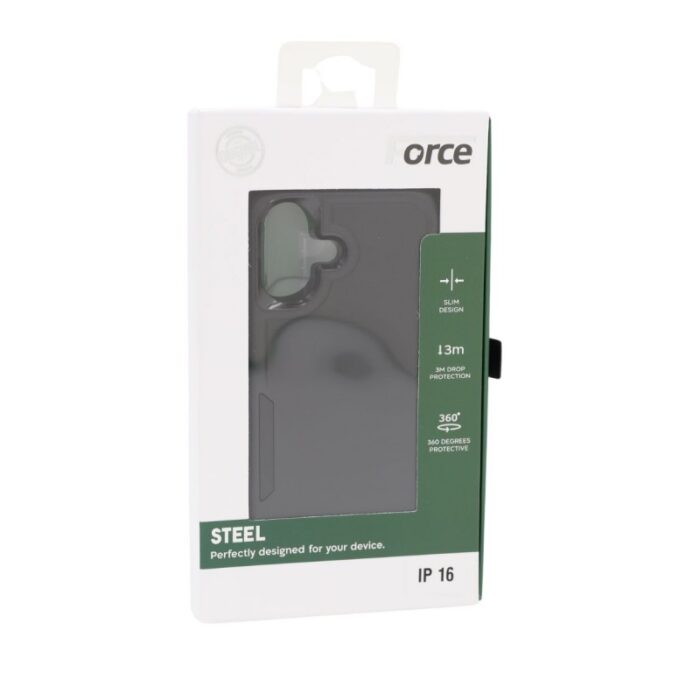 ⁦Force Steel Defender phone cover iPhone 16 - BLACK⁩ - الصورة ⁦9⁩