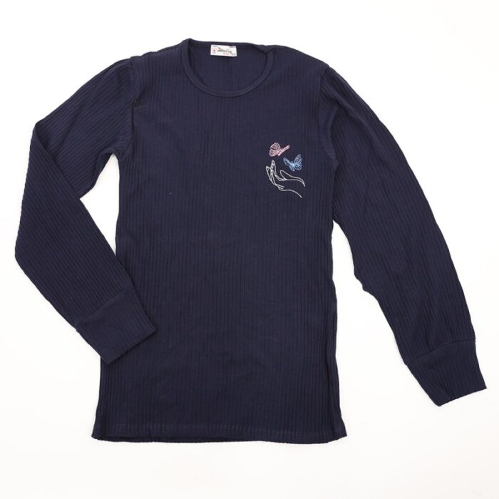 103375899_67dc9f0d374e0 بلوزة قطن للأطفال ربيعية لون كحلي - الصورة 1