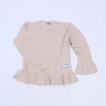 فستان قطن ربيعي للأطفال لون زهري بيج