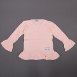 فستان قطن ربيعي للأطفال لون مشمشي