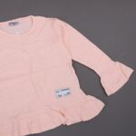 ⁦فستان قطن ربيعي للأطفال لون مشمشي⁩ - الصورة ⁦2⁩