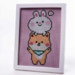 ⁦لوحة أطفال خرز مع برواز خرز أطفال دب 23*18⁩ - الصورة ⁦3⁩