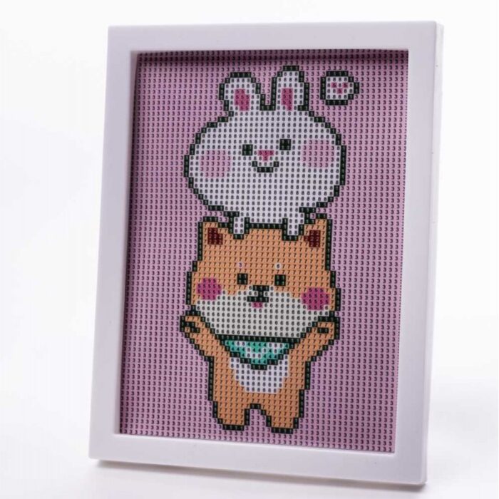 ⁦لوحة أطفال خرز مع برواز خرز أطفال دب 23*18⁩ - الصورة ⁦3⁩