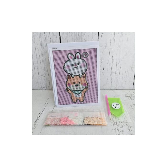 ⁦لوحة أطفال خرز مع برواز خرز أطفال دب 23*18⁩ - الصورة ⁦4⁩