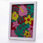 ⁦لوحة أطفال خرز مع برواز خرز أطفال ورد 23*18⁩ - الصورة ⁦4⁩