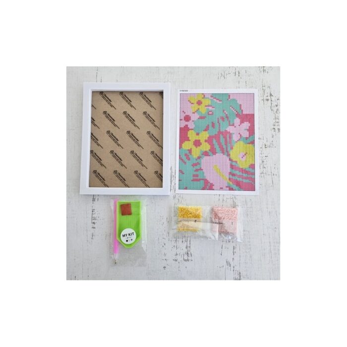 ⁦لوحة أطفال خرز مع برواز خرز أطفال ورد 23*18⁩ - الصورة ⁦6⁩