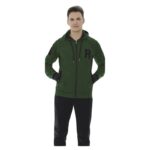 بجامة رجالي قماش لاكوست ضد التقطين مبطن فرو للرجال لون زيتي وأسود