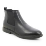 Hush Puppies Men's Casual Leather Mid Shoes-Black