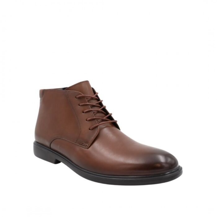 ⁦Hush Puppies Men's Leather Casual Mid Shoes- Brown⁩ - الصورة ⁦2⁩