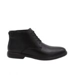 ⁦Hush Puppies Men's Leather Casual Mid Shoes- Black⁩ - الصورة ⁦3⁩