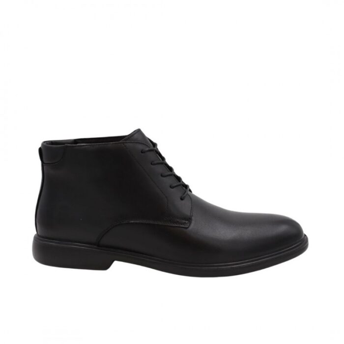 ⁦Hush Puppies Men's Leather Casual Mid Shoes- Black⁩ - الصورة ⁦3⁩