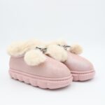 حذاء شتوي للأطفال لون زهري بلمعة