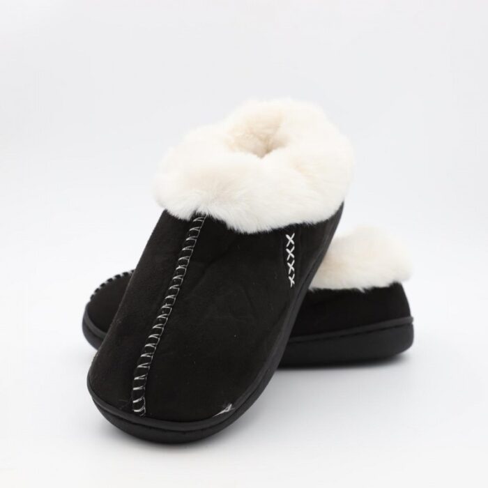 ⁦حذاء شتوي للنساء لون أسود وبيج⁩ - الصورة ⁦2⁩