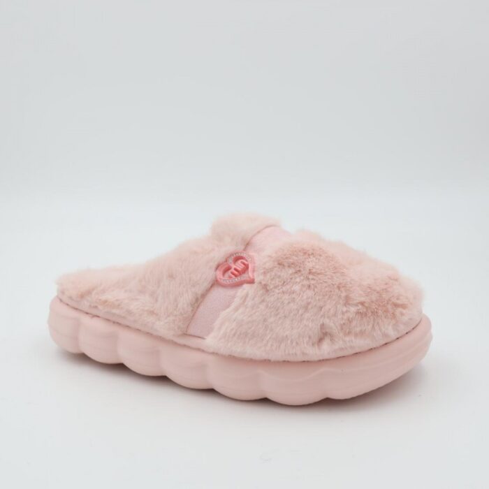 ⁦حفاية شتوية لون زهري بتصميم قلب مع قشاط بلمعة⁩ - الصورة ⁦2⁩