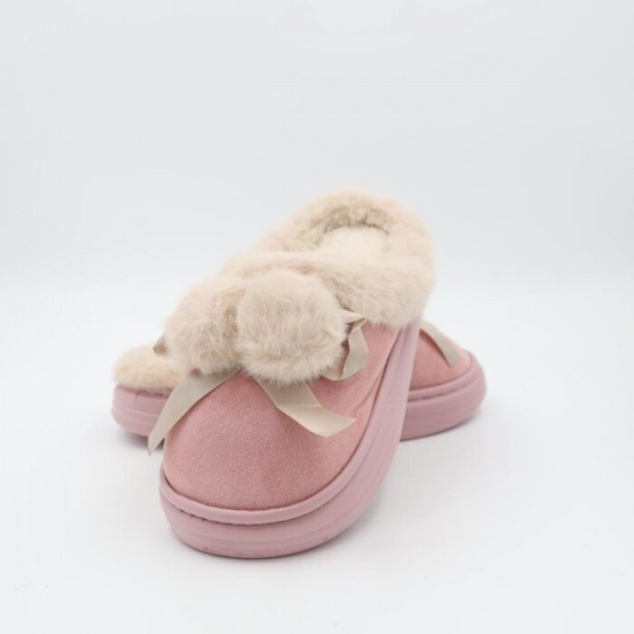 ⁦حفاية شتوية لون زهري مع بيج⁩ - الصورة ⁦2⁩