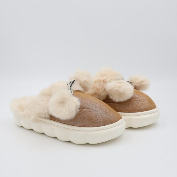 ⁦حفاية شتوية لون كموني بلمعة مع بيج⁩ - الصورة ⁦6⁩