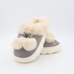 حفاية شتوية لون سكني بلمعة مع بيج