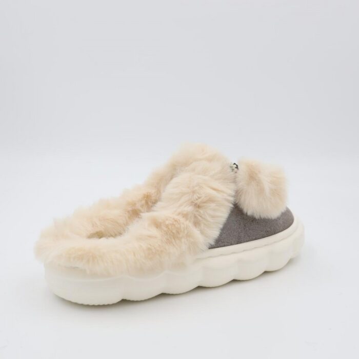 ⁦حفاية شتوية لون سكني بلمعة مع بيج⁩ - الصورة ⁦5⁩